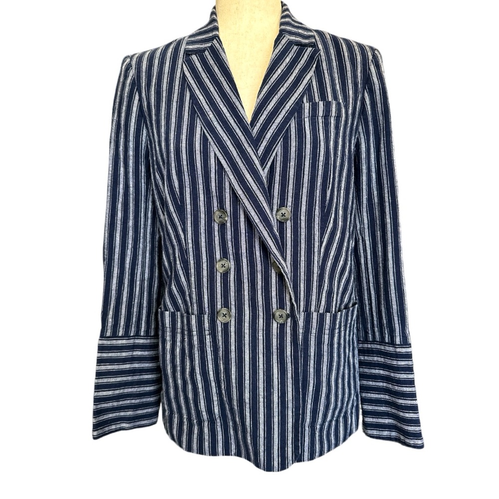 Laundry by Shelli Segal Navy Striped Blazer Size 6
